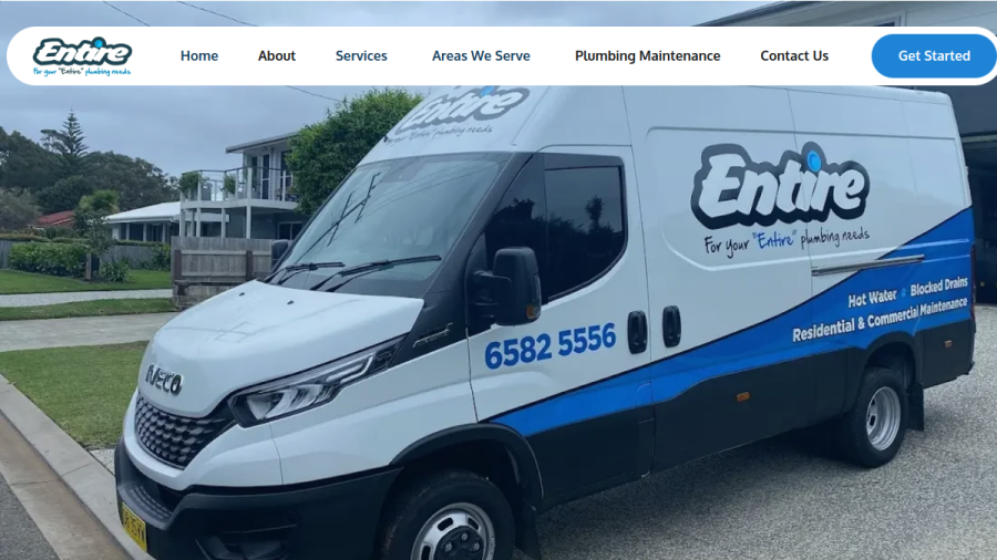 Screenshot of the Entire Plumbing Solutions website