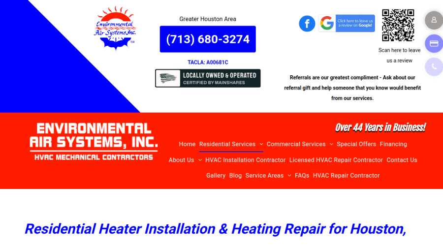 Environmental Air Systems Inc website