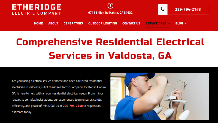 Etheridge Electric Company Inc website