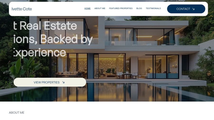 Screenshot of the Ivette Cote website