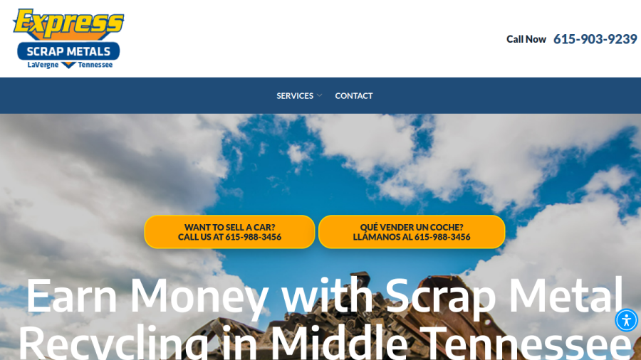 Screenshot of the Express Scrap Metals website