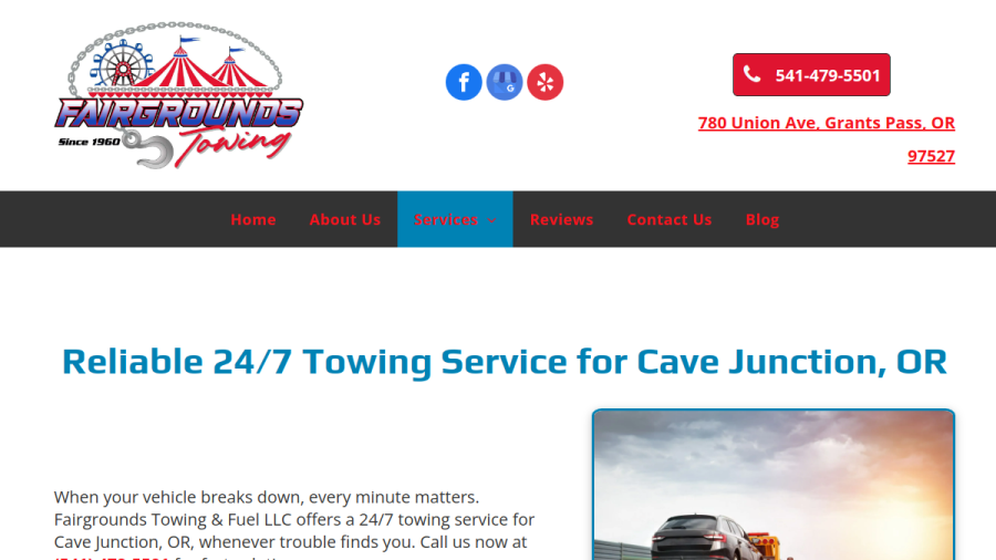 Fairgrounds Towing & Fuel LLC website