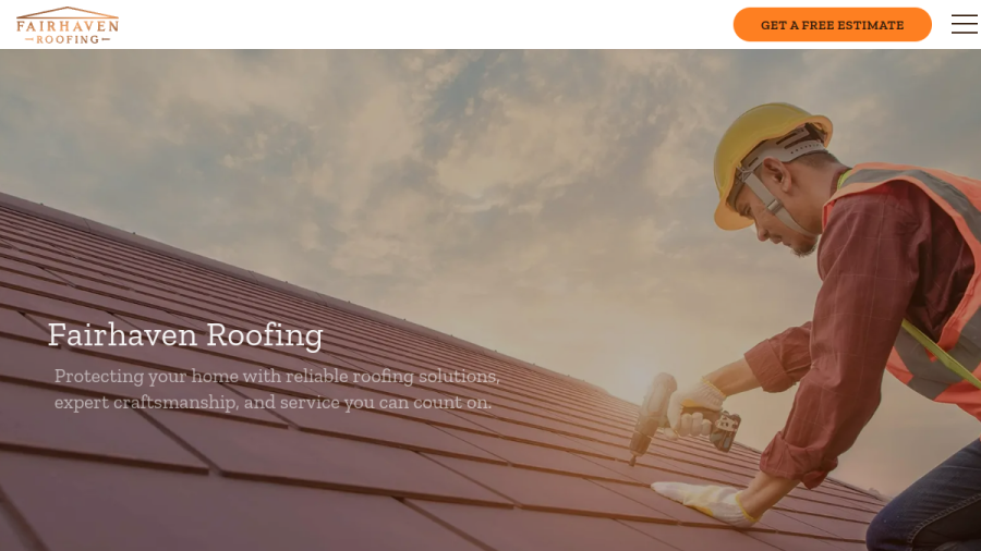 Screenshot of Fairhaven Roofing website