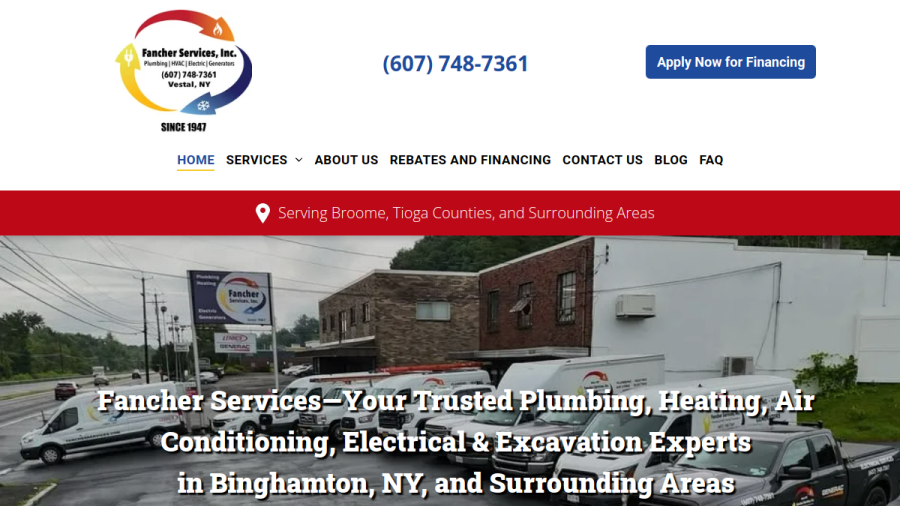 Screenshot of the Fancher Services website