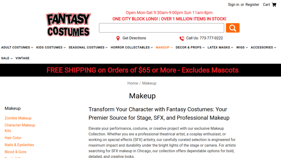 Fantasy Costumes website