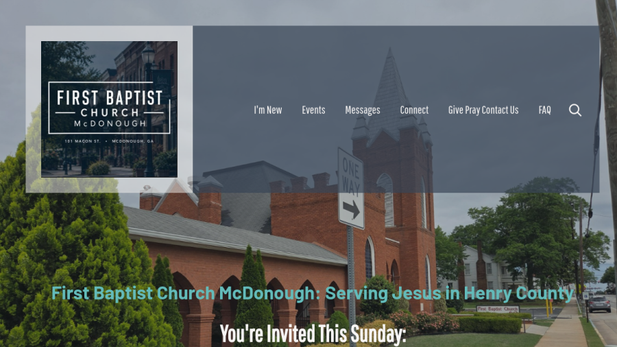 Screenshot of the First Baptist Church of McDonough website