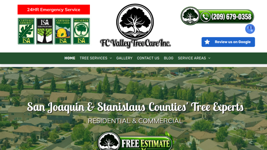 FC Valley Tree Care Inc. website