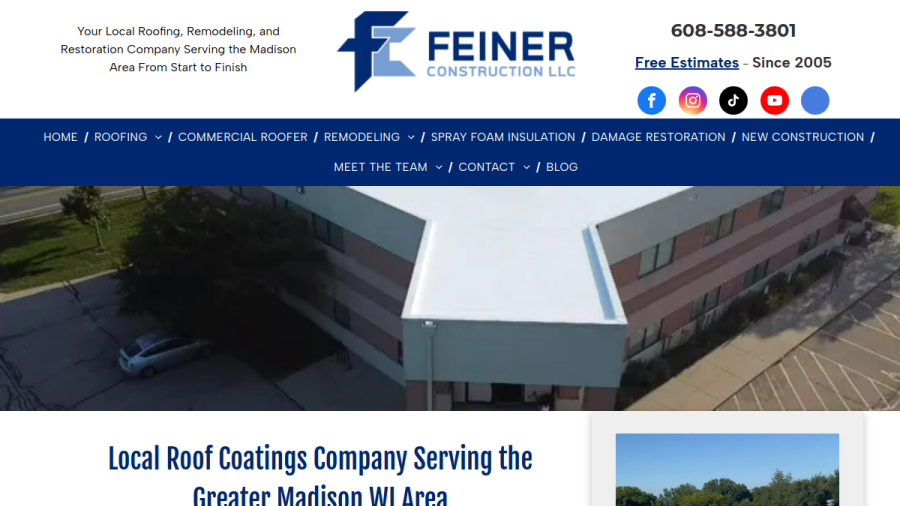Screenshot of Feiner Construction LLC website