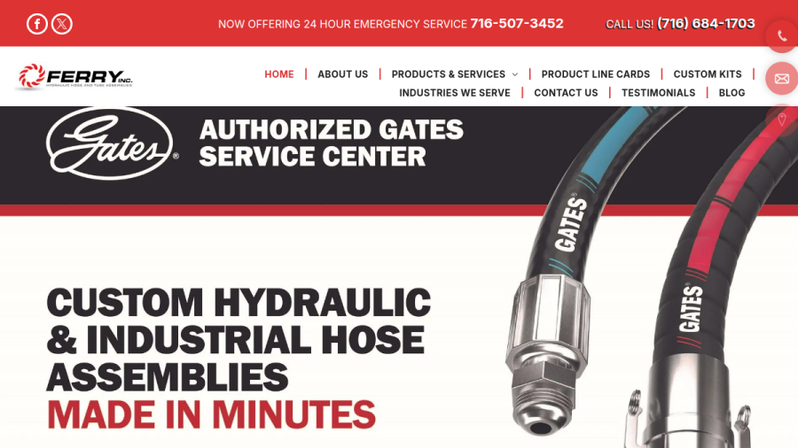 Ferry Hydraulics website screenshot