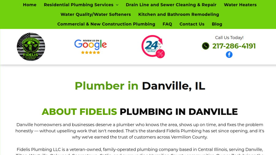 Fidelis Plumbing website