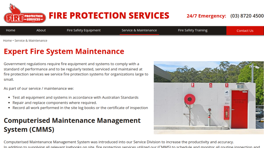 Fire Protection Services Pty Ltd website