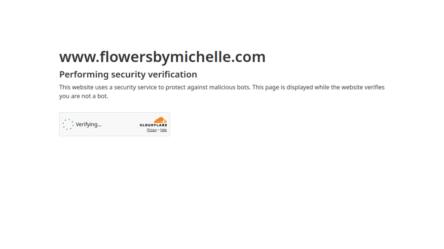 Website screenshot of Flowers By Michelle