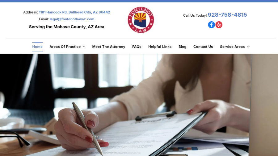 Screenshot of the Fontenot Law website