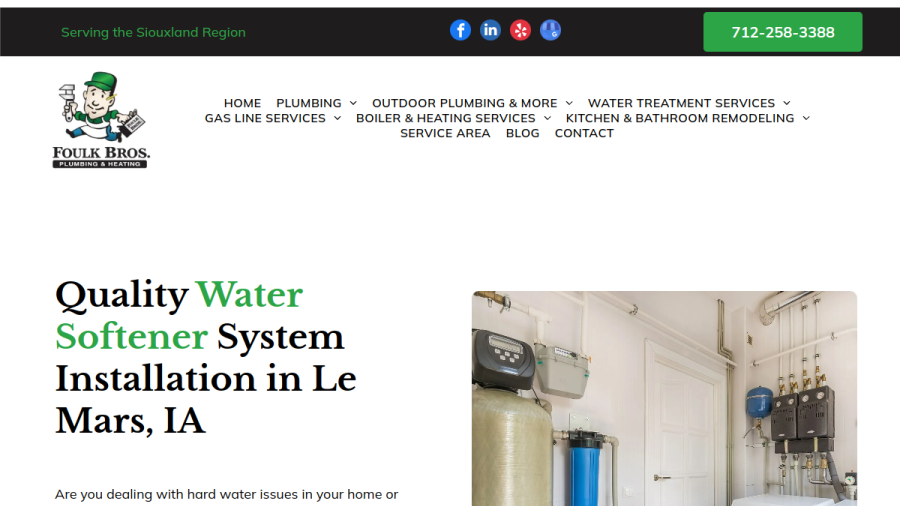 Screenshot of the Foulk Brothers Plumbing & Heating website
