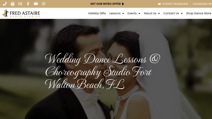 Screenshot of the Fred Astaire Dance Studios - Fort Walton Beach website