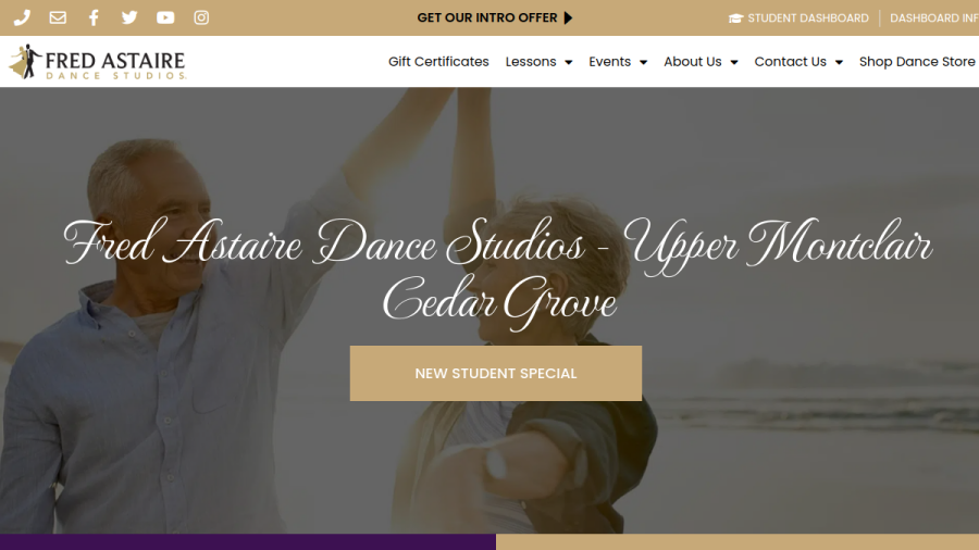Fred Astaire Dance Studios website screenshot