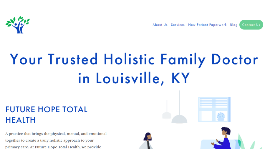 Screenshot of Future Hope Total Health website