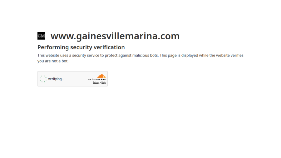 Screenshot of the Gainesville Marina and Boat sales website