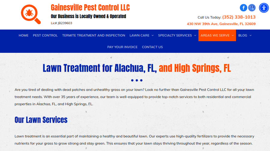 Gainesville Pest Control LLC website