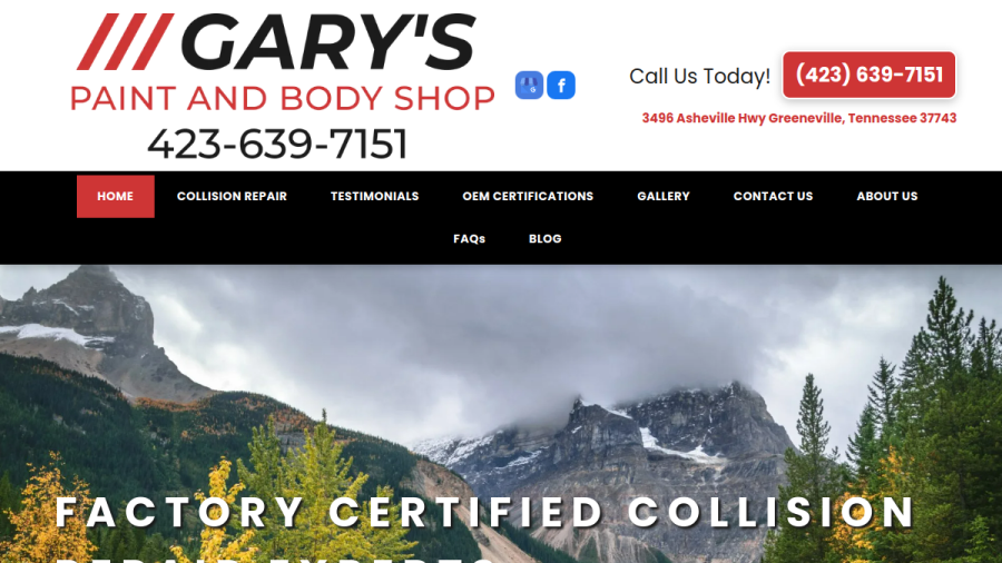 Gary's Paint & Body Shop website