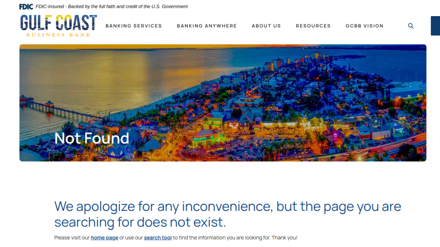 Gulf Coast Business Bank website screenshot