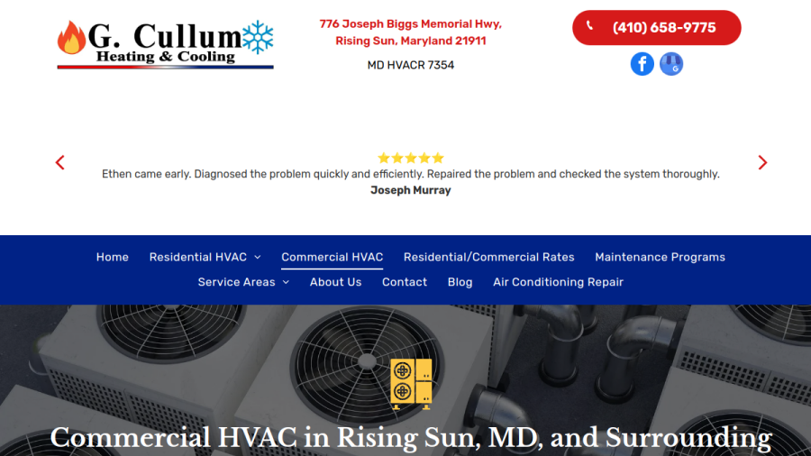 G Cullum Heating and Air website screenshot