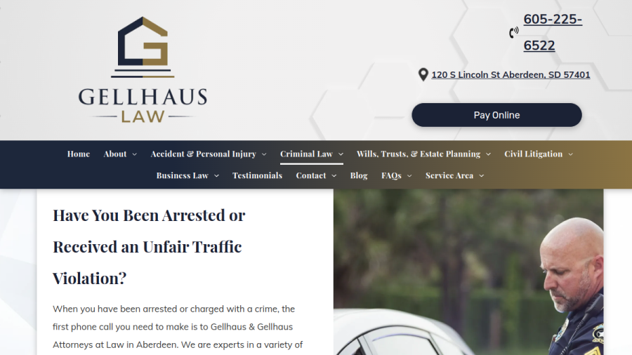 Screenshot of the Gellhaus & Gellhaus, P.C. website