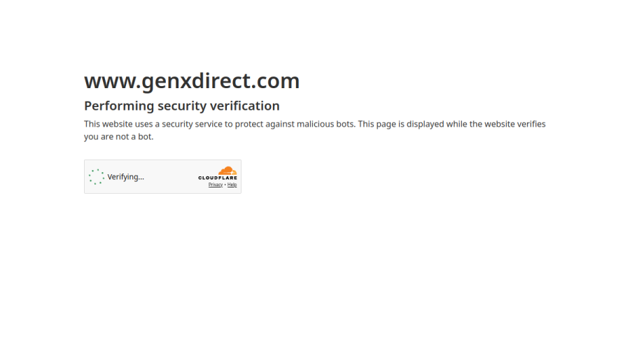 Screenshot of GenXDirect website