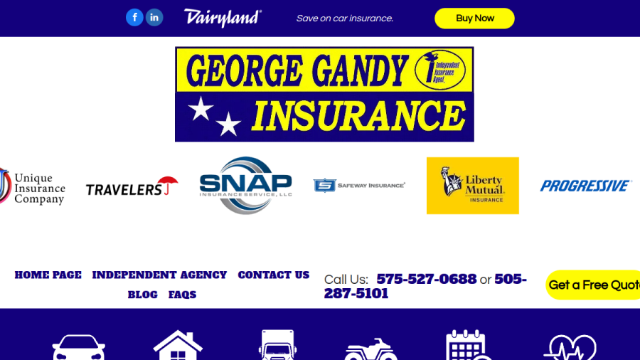 Screenshot of the George Gandy Insurance website