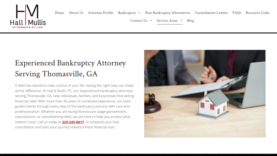 Screenshot of the Hall & Mullis PC website