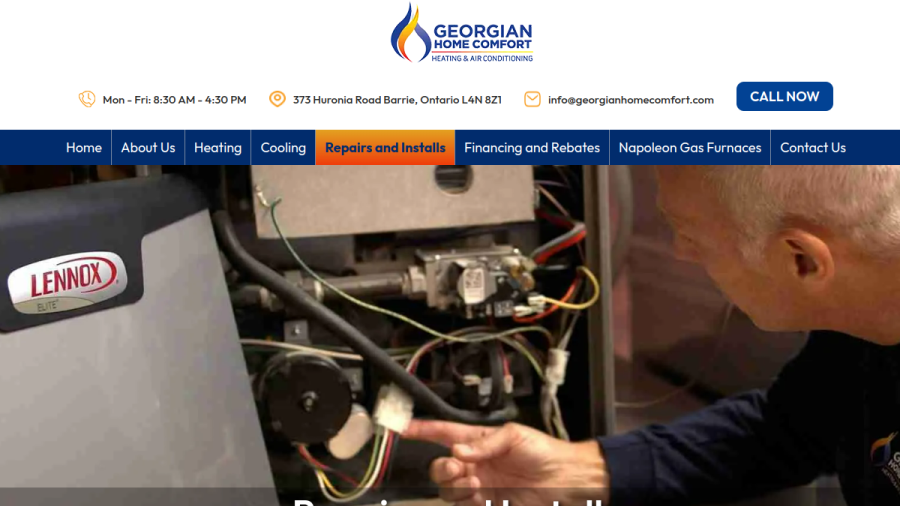 Georgian Home Comfort - Heating and Cooling website