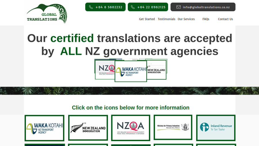 Global Translations website