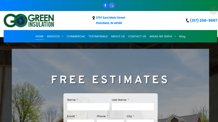 Screenshot of the Go Green Insulation, Inc website