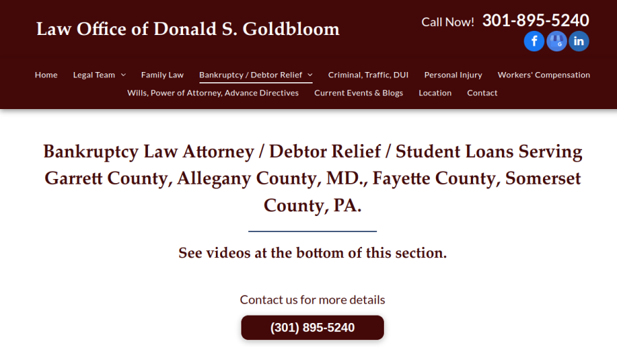 Law Office of Donald S. Goldbloom website