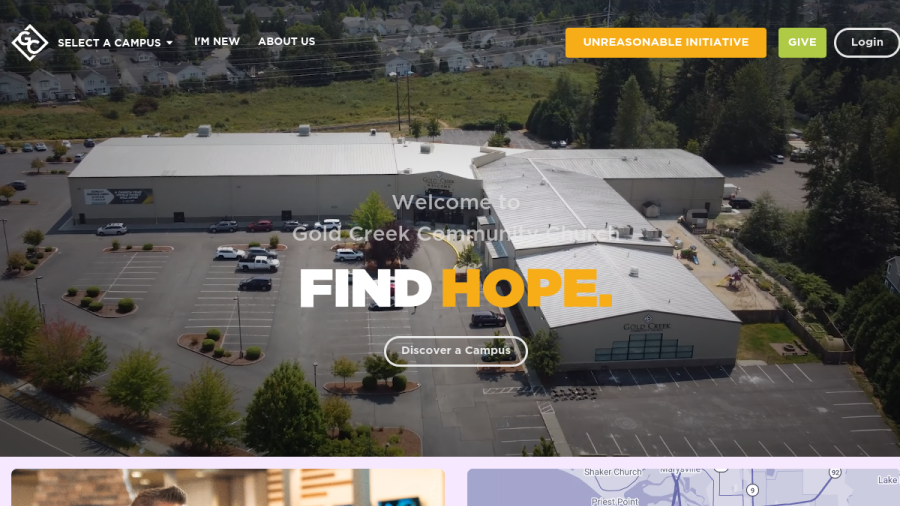 Screenshot of the Gold Creek Community Church website