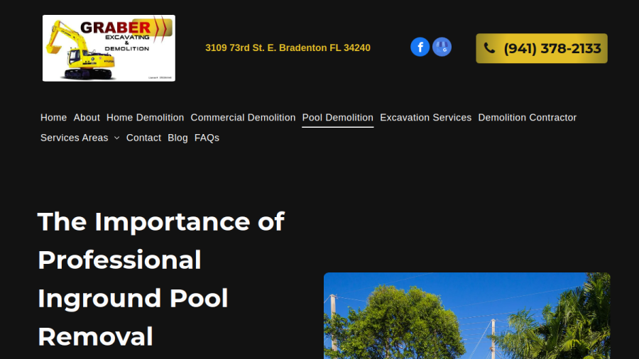 Graber Excavating website