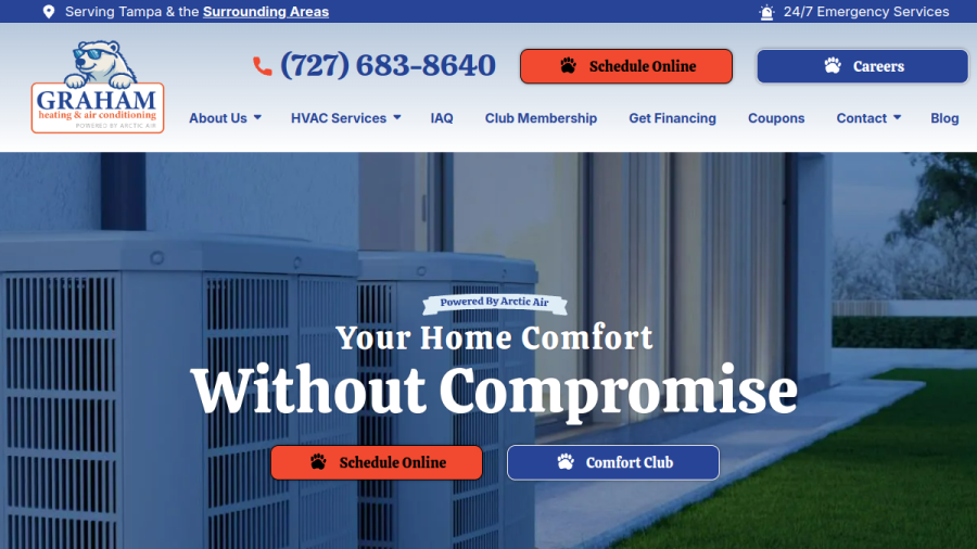 Graham Heating & Air Conditioning website screenshot