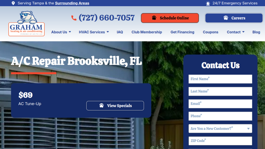 Graham Heating & Air Conditioning website
