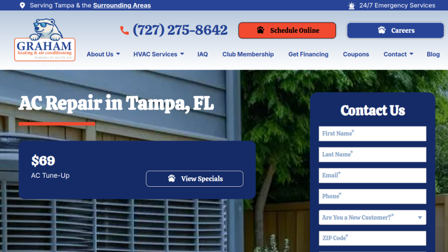 Graham Heating & Air Conditioning website