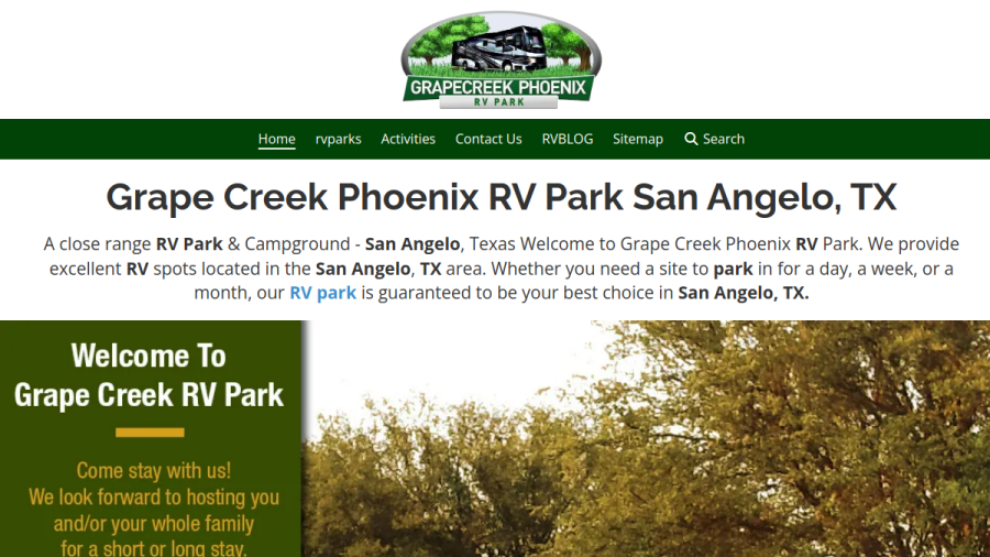 Grapecreek Phoenix RV Park website