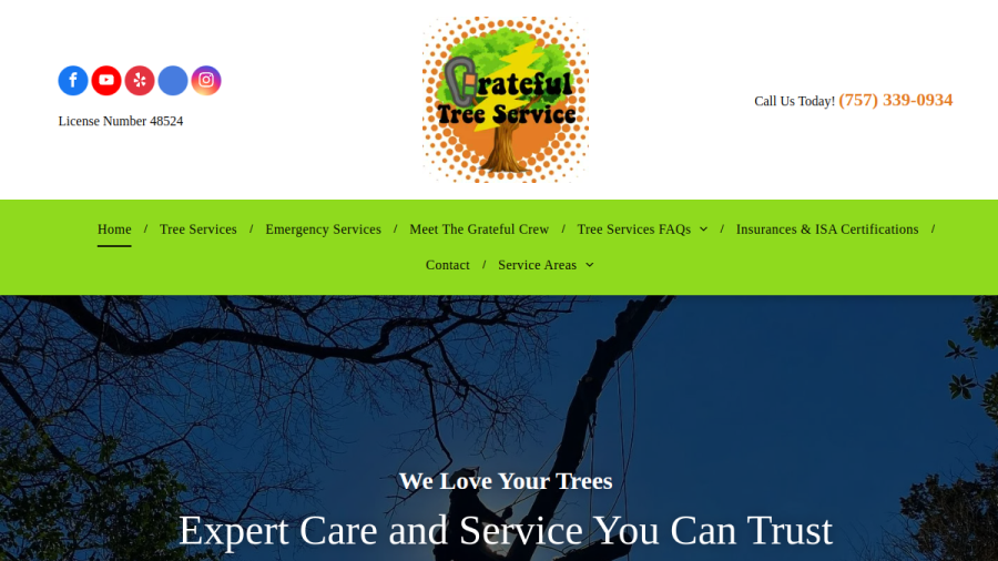 Grateful Tree Service website