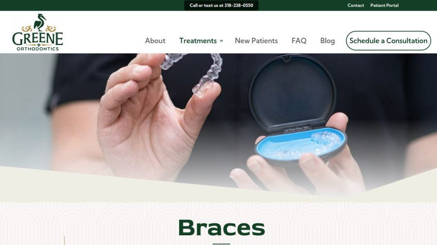 Greene Orthodontics website