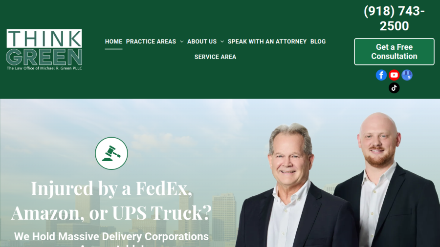 Screenshot of the The Law Office of Michael R. Green, PLLC website