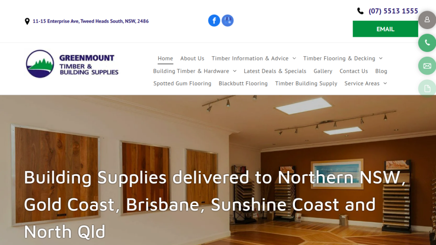 Greenmount Timber & Building Supplies website