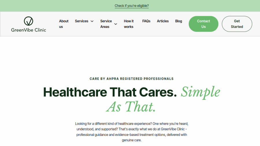 GreenVibe Clinic website