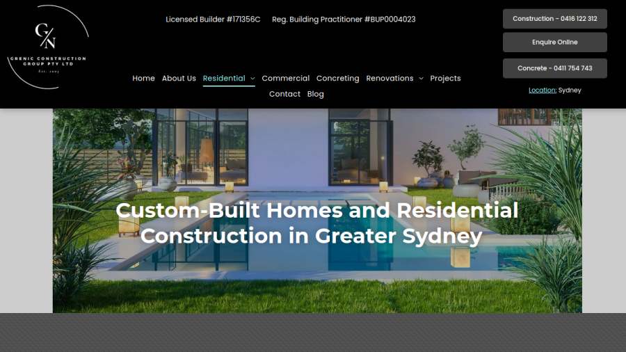 Grenic Construction Group Pty Ltd website