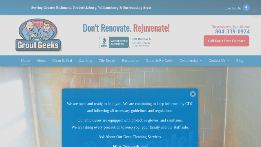 The Grout Geeks website