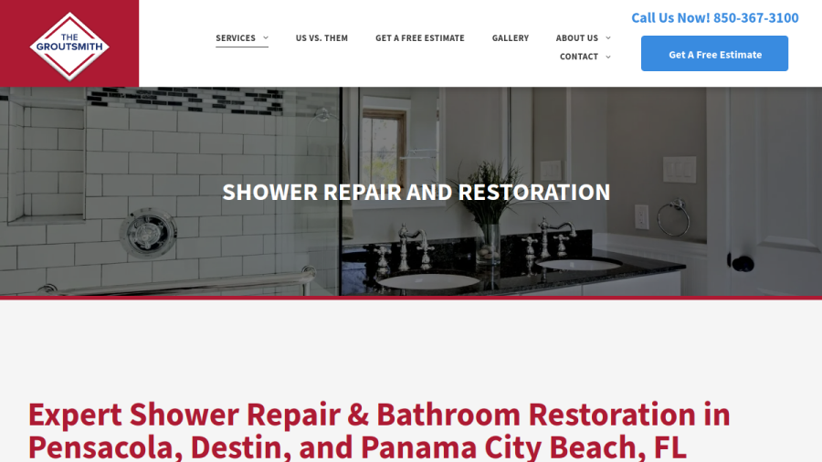 Screenshot of Groutsmith of NW Florida website