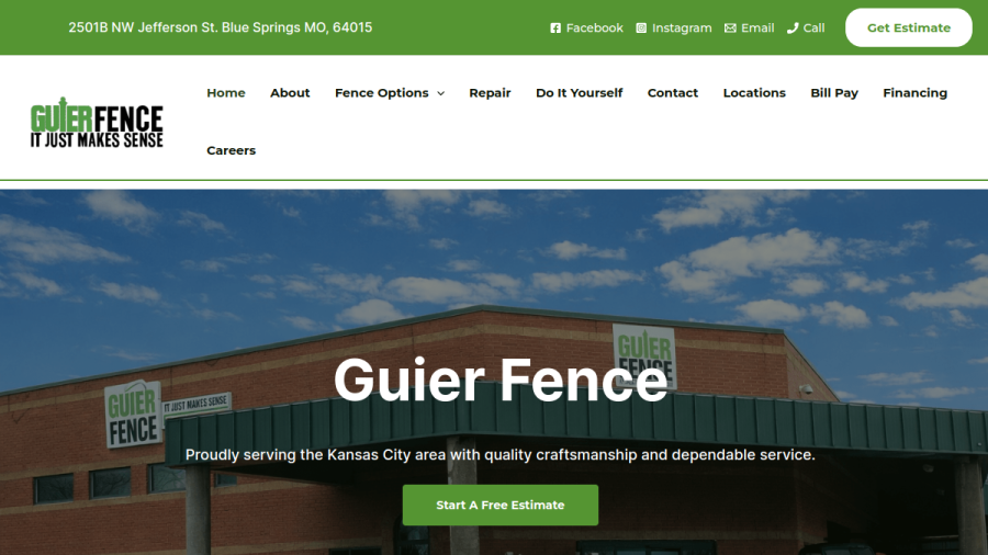Guier Fence Co website
