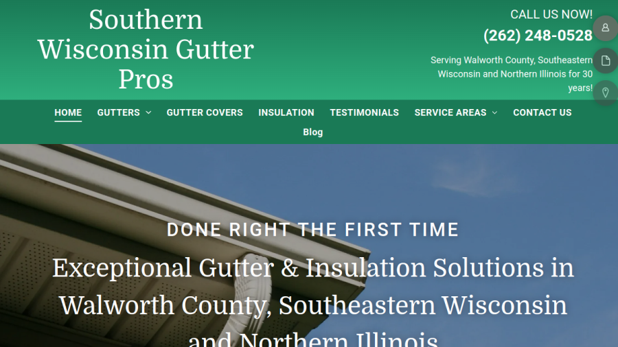 Southern Wisconsin Gutterpros website